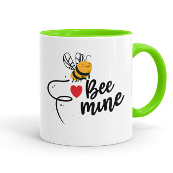 Bee mine!!!, Κούπα χρωματιστή βεραμάν, κεραμική, 330ml