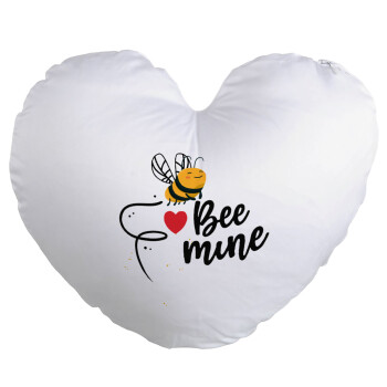 Bee mine!!!, Μαξιλάρι καναπέ καρδιά 40x40cm περιέχεται το  γέμισμα