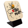 Quartz Table clock in natural wood (10cm)