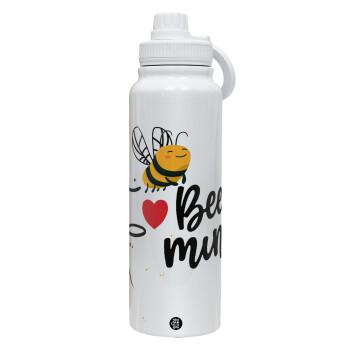 Bee mine!!!, 1L Stainless Steel Thermal Bottle with Phone Holder & Double Wall Insulation