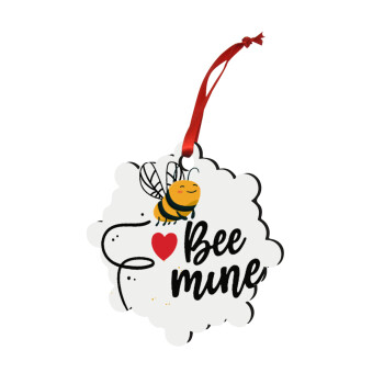 Bee mine!!!, Χριστουγεννιάτικο στολίδι snowflake ξύλινο 7.5cm