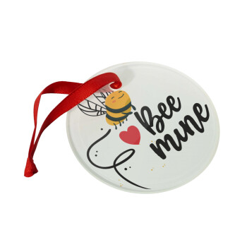 Bee mine!!!, Χριστουγεννιάτικο στολίδι γυάλινο 9cm