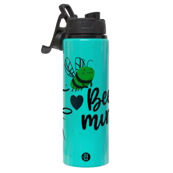 Bee mine!!!, Μεταλλικό παγούρι νερού με καπάκι ασφαλείας, αλουμινίου 850ml