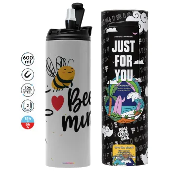Bee mine!!!, Tumbler stainless steel GREY 600ml