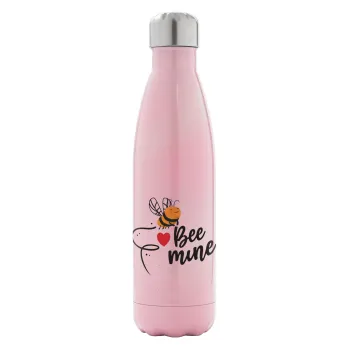 Bee mine!!!, Metal mug thermos Pink Iridiscent (Stainless steel), double wall, 500ml