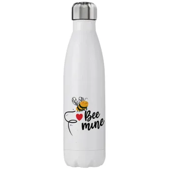 Bee mine!!!, Μεταλλικό παγούρι θερμός (Stainless steel), διπλού τοιχώματος, 750ml