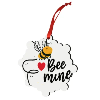 Bee mine!!!, Στολίδι Χριστουγεννιάτικο στολίδι snowflake ξύλινο 7.5cm