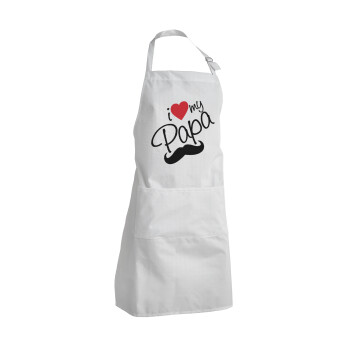 I Love my papa, Adult Chef Apron (with sliders and 2 pockets)