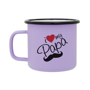 I Love my papa, Κούπα Μεταλλική εμαγιέ ΜΑΤ Light Pastel Purple 360ml