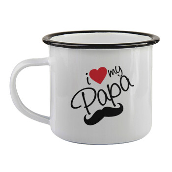 I Love my papa, Κούπα εμαγιέ με μαύρο χείλος 360ml