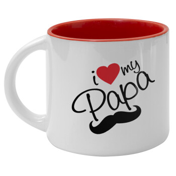 I Love my papa, Κούπα κεραμική 400ml Λευκή/Κόκκινη