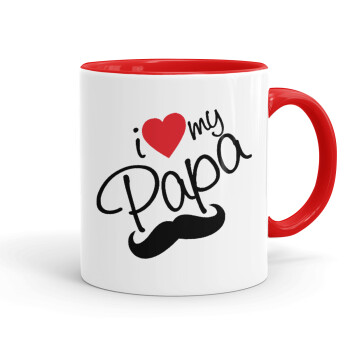 I Love my papa, Mug colored red, ceramic, 330ml