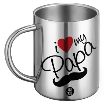 I Love my papa, Ανοξείδωτη Μεταλλική Κούπα 450ml - Διπλού Τοιχώματος
