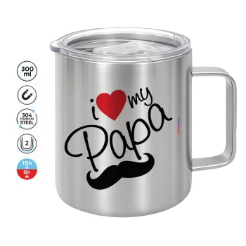 I Love my papa, Mug Stainless steel double wall 300ml