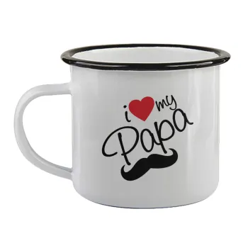 I Love my papa, Κούπα εμαγιέ με μαύρο χείλος 360ml