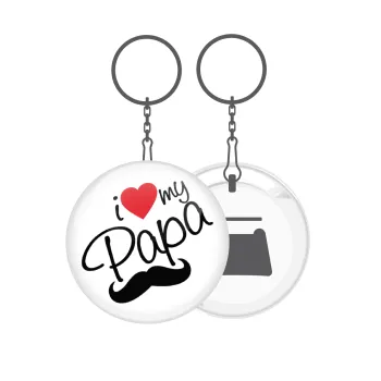 I Love my papa, Μπρελόκ μεταλλικό 5cm με ανοιχτήρι