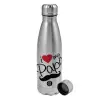 Metallic water bottle, stainless steel, 750ml
