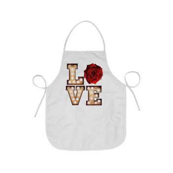 Love lights and roses, Chef Apron Short Full Length Adult (63x75cm)