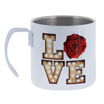Love lights and roses, Mug Stainless steel double wall 400ml