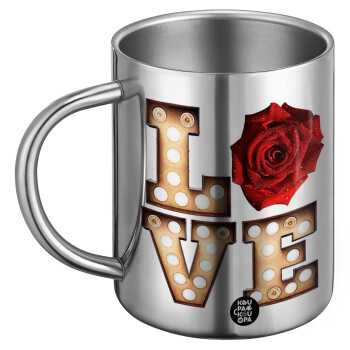 Love lights and roses, BIG Mug Stainless steel double wall (450ml)