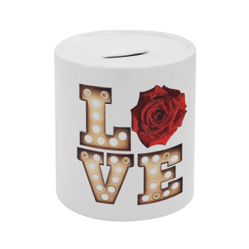 Love lights and roses, Κουμπαράς πορσελάνης με τάπα