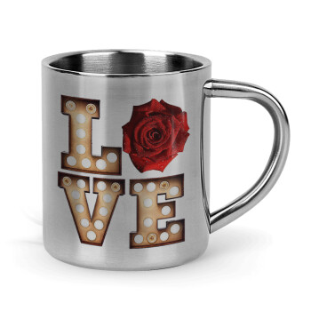Love lights and roses, Mug Stainless steel double wall 300ml
