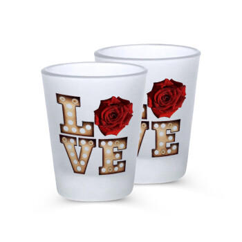 Love lights and roses, Σφηνοπότηρα γυάλινα 45ml του πάγου (2 τεμάχια)