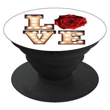Love lights and roses, Phone Holders Stand  Black Hand-held Mobile Phone Holder