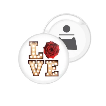 Love lights and roses, Μαγνητάκι και ανοιχτήρι μπύρας στρογγυλό διάστασης 5,9cm