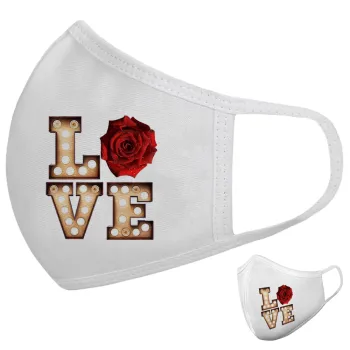 Love lights and roses, Μάσκα υφασμάτινη υψηλής άνεσης παιδική (Δώρο πλαστική θήκη)