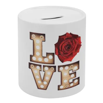 Love lights and roses, Κουμπαράς πορσελάνης με τάπα