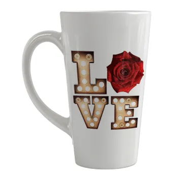 Love lights and roses, Κούπα κωνική Latte Μεγάλη, κεραμική, 450ml
