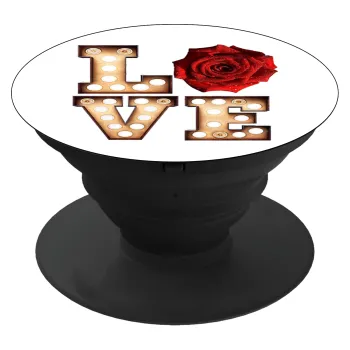 Love lights and roses, Phone Holders Stand  Black Hand-held Mobile Phone Holder