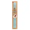Easter Set, wooden keychain & aromatic flat Easter candle (30cm) (TURQUOISE)