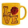 Ceramic coffee mug yellow, 330ml