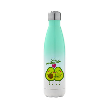Let's avocuddle, Metal mug thermos Green/White (Stainless steel), double wall, 500ml