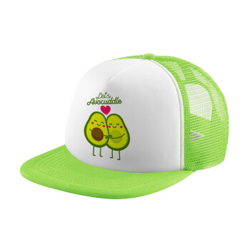 Let's avocuddle, Καπέλο Soft Trucker με Δίχτυ Πράσινο/Λευκό