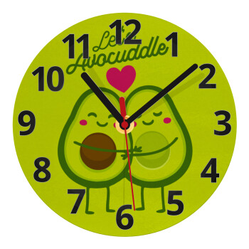 Let's avocuddle, Ρολόι τοίχου γυάλινο (20cm)