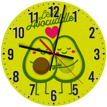 Let's avocuddle, Ρολόι τοίχου ξύλινο (30cm)