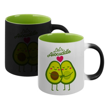 Let's avocuddle, Κούπα Μαγική εσωτερικό πράσινο, κεραμική 330ml που αλλάζει χρώμα με το ζεστό ρόφημα
