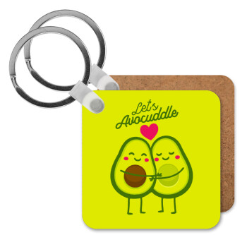 Let's avocuddle, Μπρελόκ Ξύλινο τετράγωνο MDF