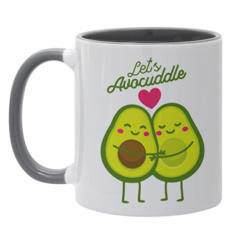 Let's avocuddle, Κούπα χρωματιστή γκρι, κεραμική, 330ml