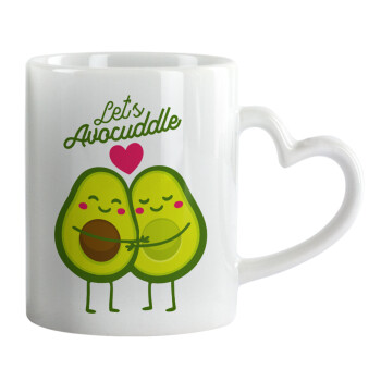 Let's avocuddle, Mug heart handle, ceramic, 330ml