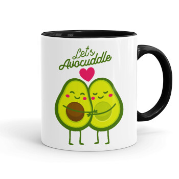 Let's avocuddle, Mug colored black, ceramic, 330ml