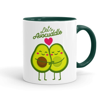 Let's avocuddle, Κούπα χρωματιστή πράσινη, κεραμική, 330ml