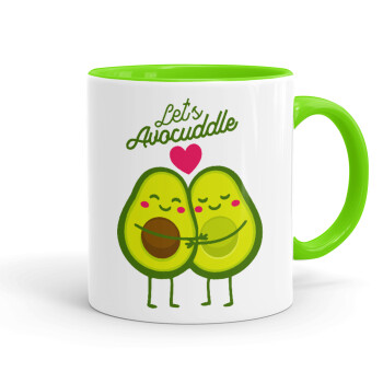 Let's avocuddle, Mug colored light green, ceramic, 330ml