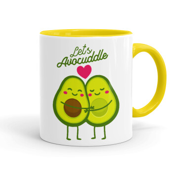 Let's avocuddle, Mug colored yellow, ceramic, 330ml