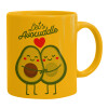 Ceramic coffee mug yellow, 330ml