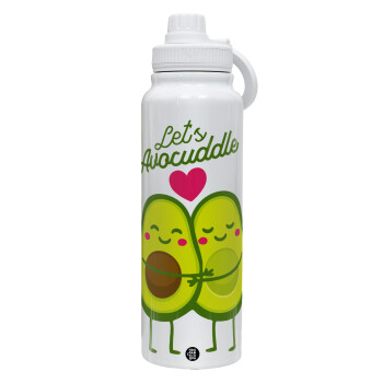 Let's avocuddle, 1L Stainless Steel Thermal Bottle with Phone Holder & Double Wall Insulation