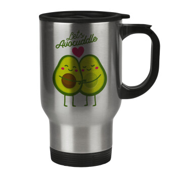 Let's avocuddle, Stainless steel travel mug with lid, double wall 450ml